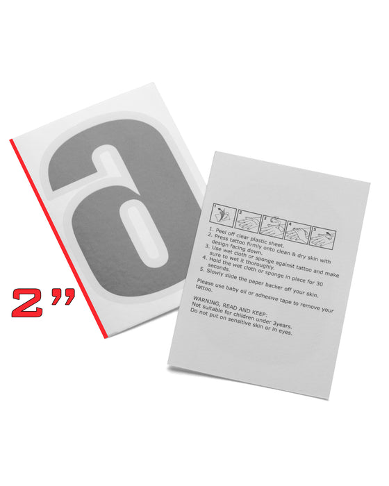 SLS3 Temporary Race Number Tattoos 2 inch - Pack of 100
