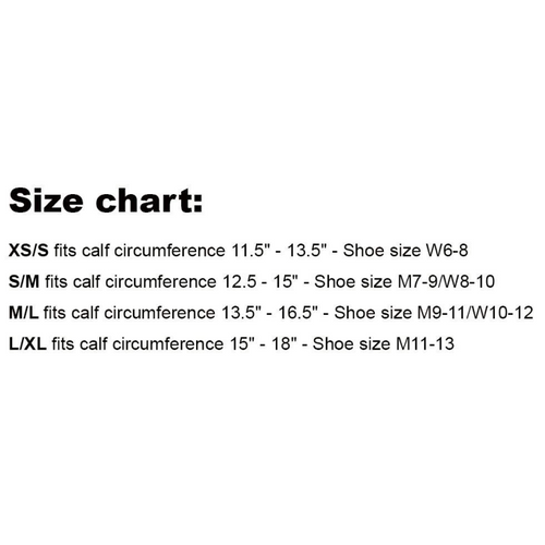 A size chart for shoe size