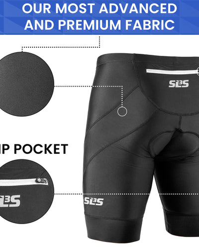 Pro Triathlon Race Shorts Black (Zip Pocket)