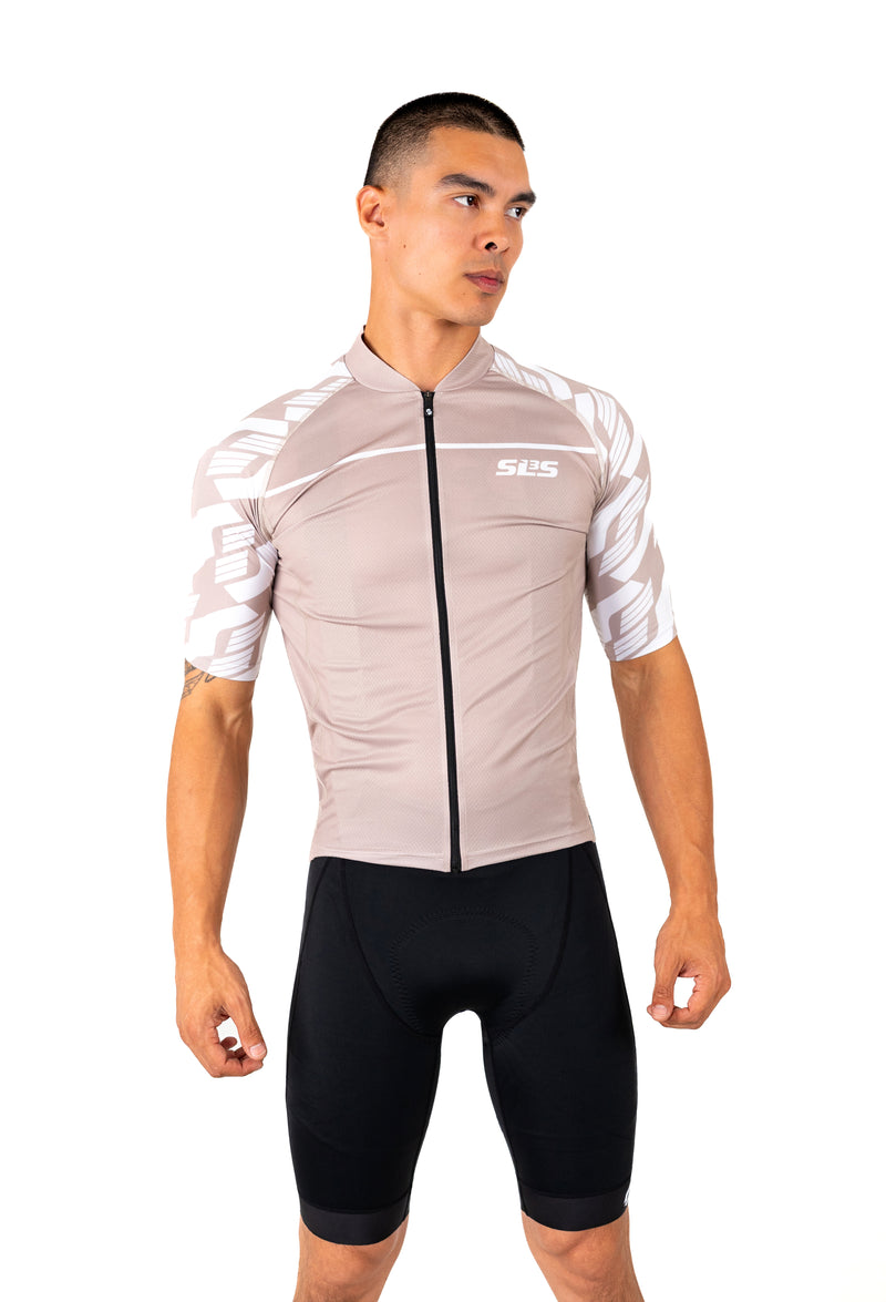 Men's Elite Fusion Cycling Jersey - Beige