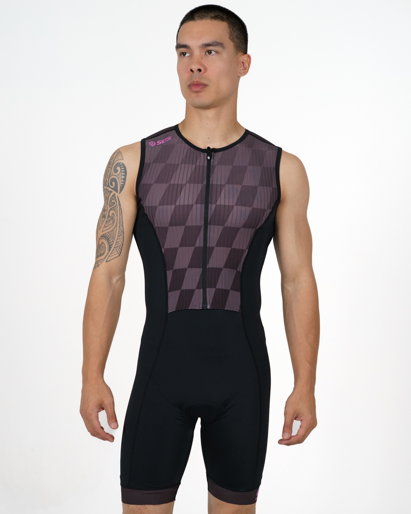 Men's Elite Mirage Sleeveless Tri Suit - Obsidian