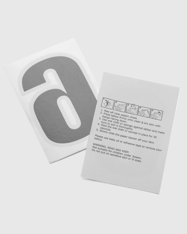 Temporary Race Number Tattoos 2-Inch Size, Pack of 100