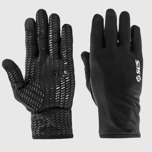 A pair of black running gloves