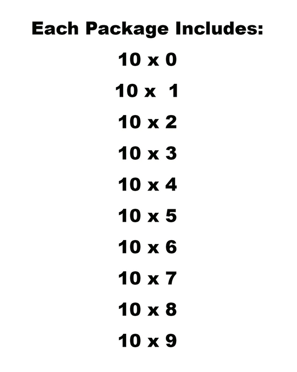 Temporary Race Number Tattoos 2-Inch Size, Pack of 100
