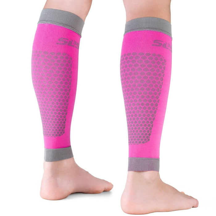 pink compression sleeves leg